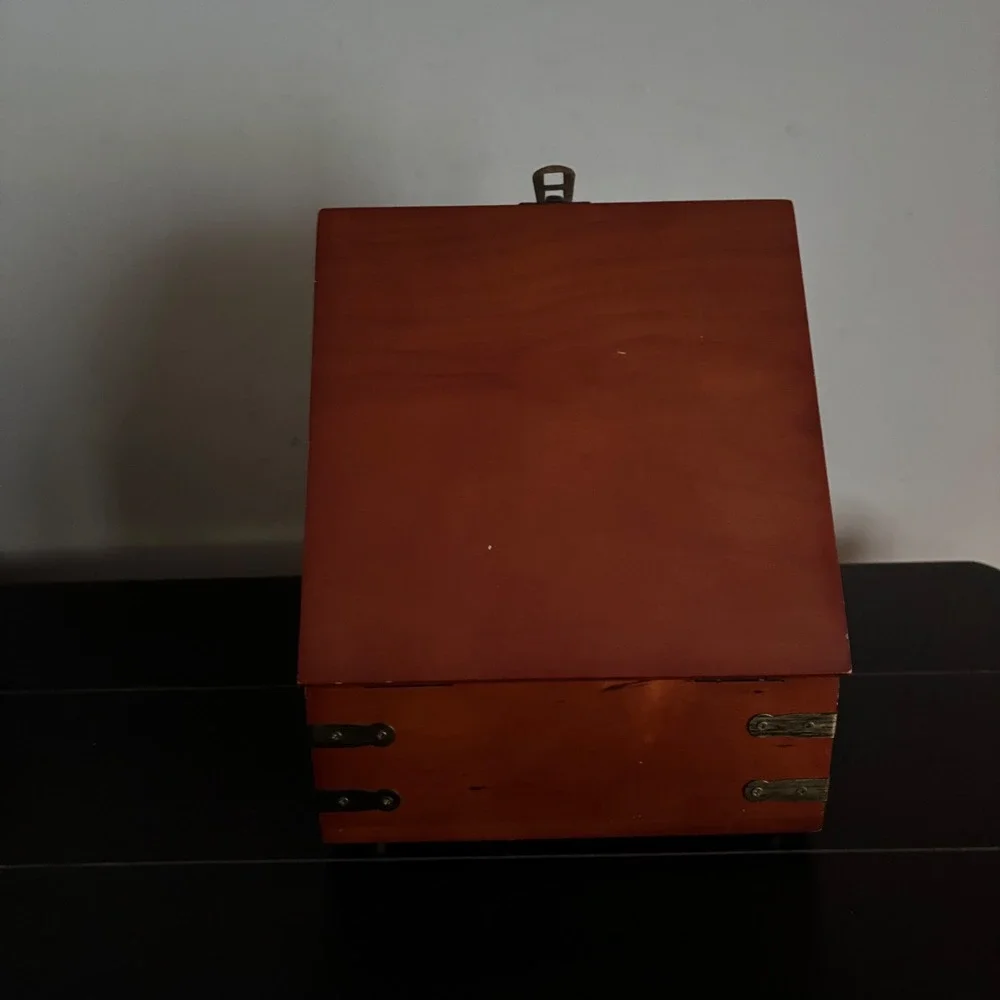 Bulova Wooden Fold Out Mantle Clock | Vintage | Trunk Style | Tested-Works